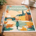 Affiche Vintage Stockholm - Toile roulée