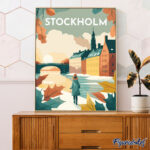 Affiche Vintage Stockholm - Toile roulée