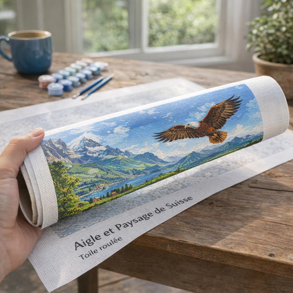 Aigle et Paysage de Suisse - Toile roulée