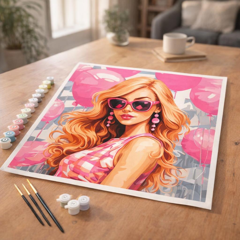 Ballons Roses et Diva - Toile roulée