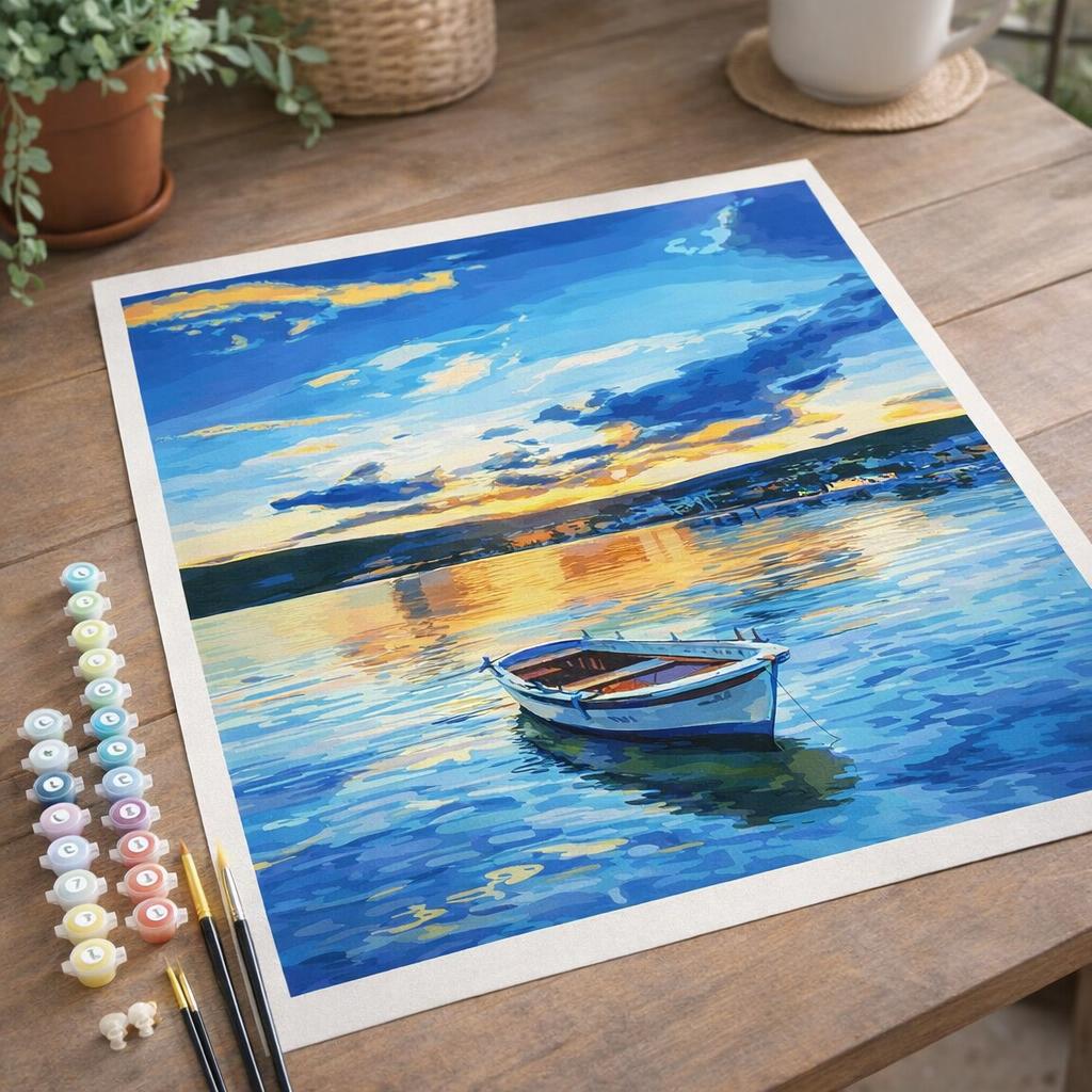 Barque et Lever de Soleil - Toile roulée