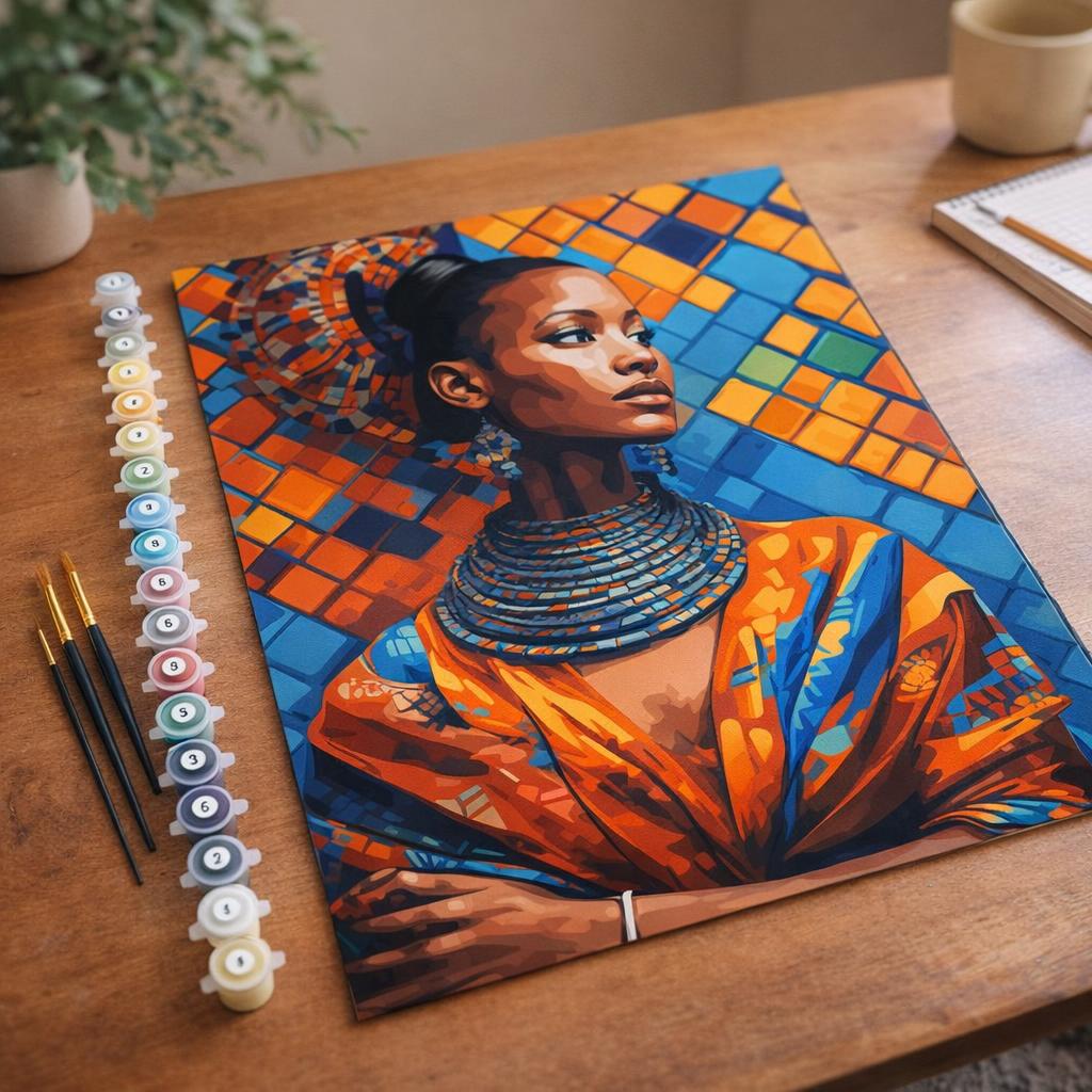 Fille Africaine traditionnelle - Toile roulée