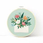 Kit broderie bouquet - Tambour 20cm
