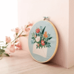 Kit broderie bouquet - Tambour 20cm