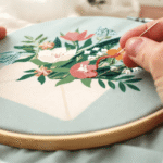 Kit broderie bouquet - Tambour 20cm