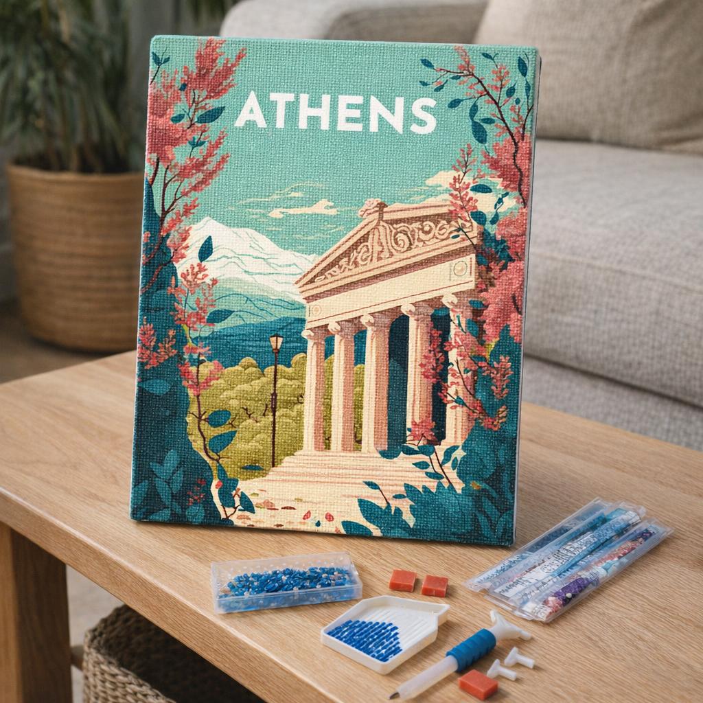 Broderie Diamant - Affiche Poster Athènes