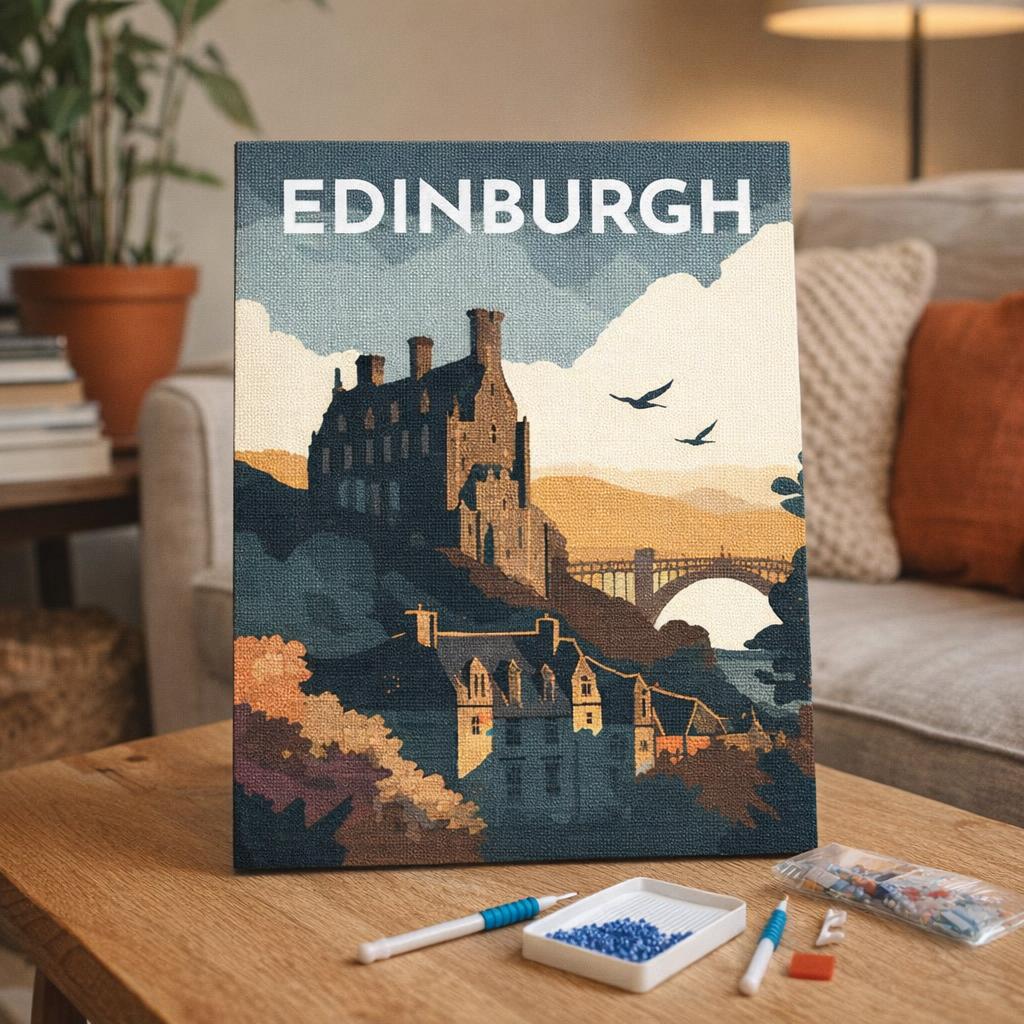 Broderie Diamant - Affiche Poster Édimbourg
