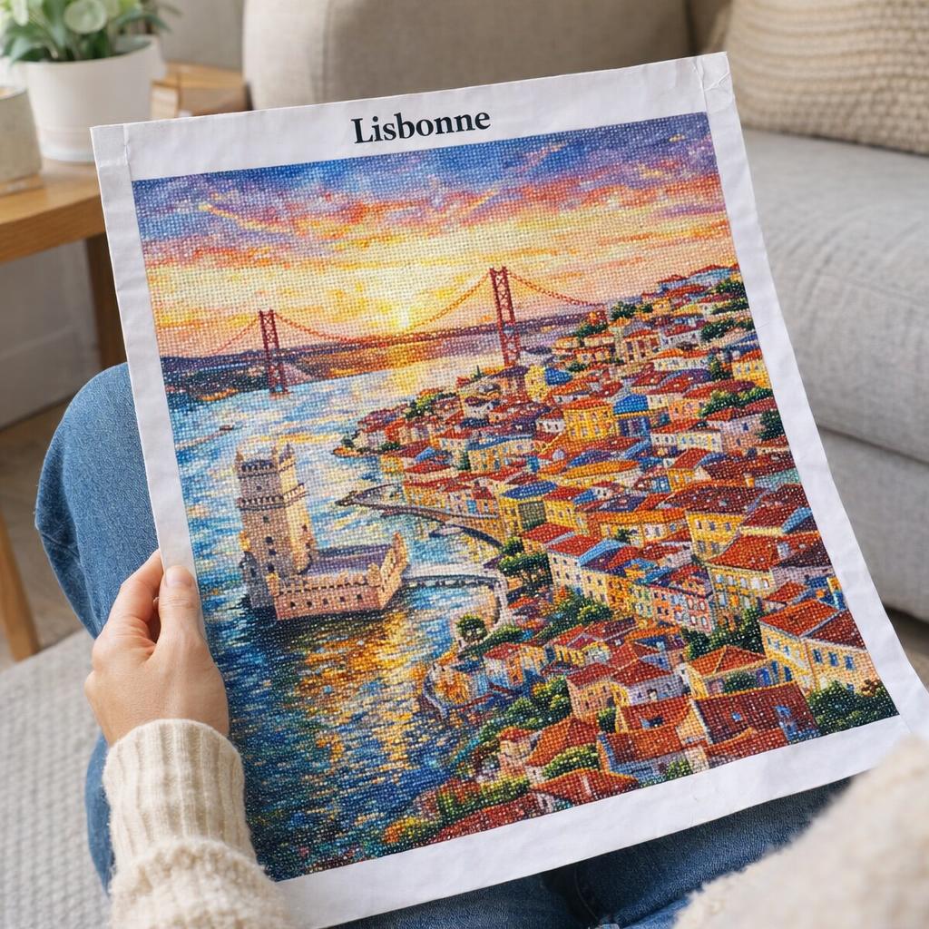 Broderie Diamant - Affiche Poster Lisbonne