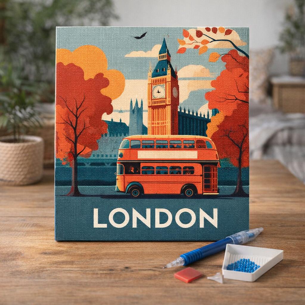 Broderie Diamant - Affiche Poster Londres