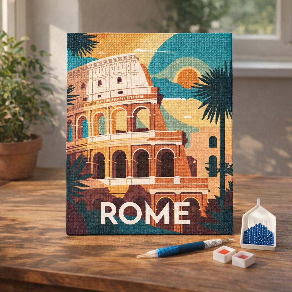Broderie Diamant - Affiche Poster Rome
