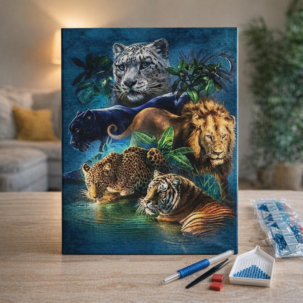 Broderie Diamant - Animaux de la Jungle