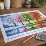 Broderie Diamant - Arbre 4 saisons Classique