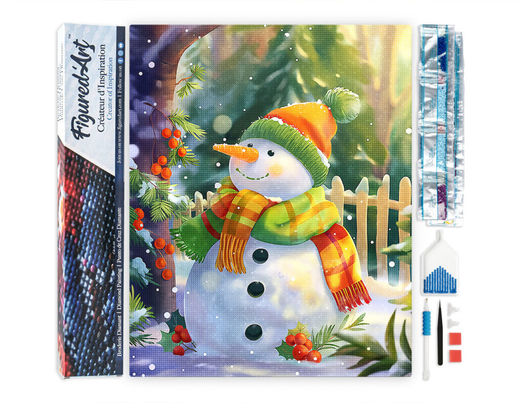 Broderie Diamant - Bonhomme de Neige Joyeux