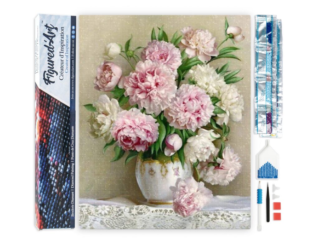 Broderie Diamant - Bouquet de Pivoines