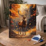Broderie Diamant - Cerf majestueux en Automne