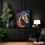 Broderie Diamant - Cheval Coloré Abstrait