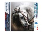 Broderie Diamant - Cheval gris élégant