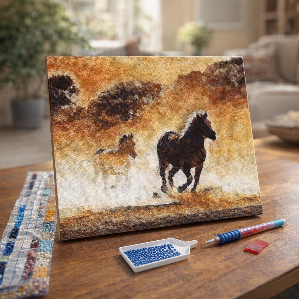 Broderie Diamant - Chien et Reflet de Loup