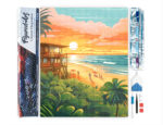 Broderie Diamant - Club de plage au coucher du soleil
