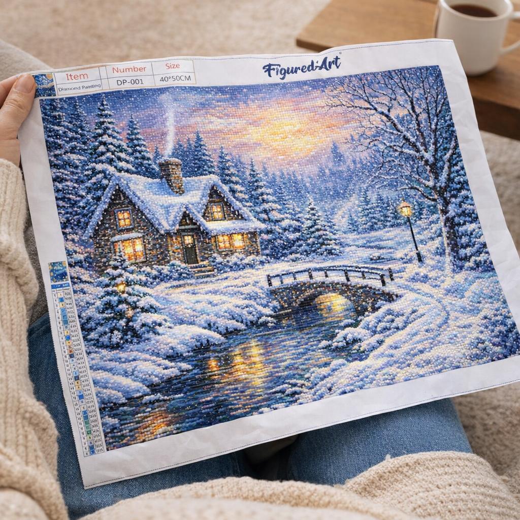 Broderie Diamant - Cottage de la Rivière en Hiver