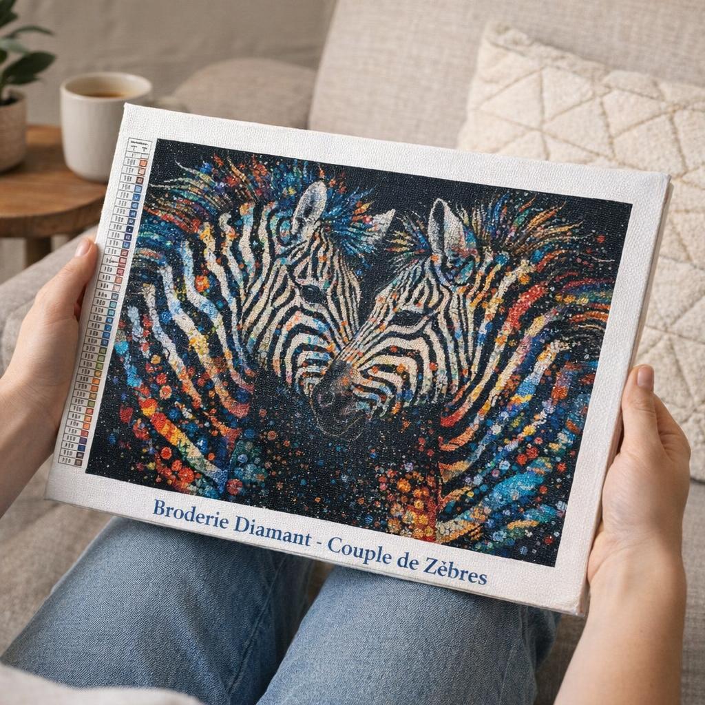 Broderie Diamant - Couple de Zèbres