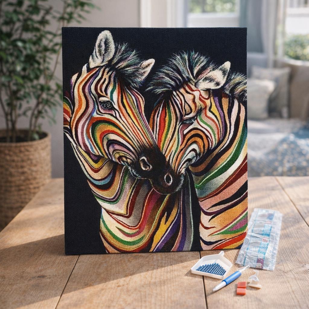 Broderie Diamant - Couple en Ville à Noël