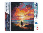 Broderie Diamant - Couple et coucher de soleil coloré