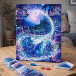 Broderie Diamant - Dauphins et Rivière enchantée