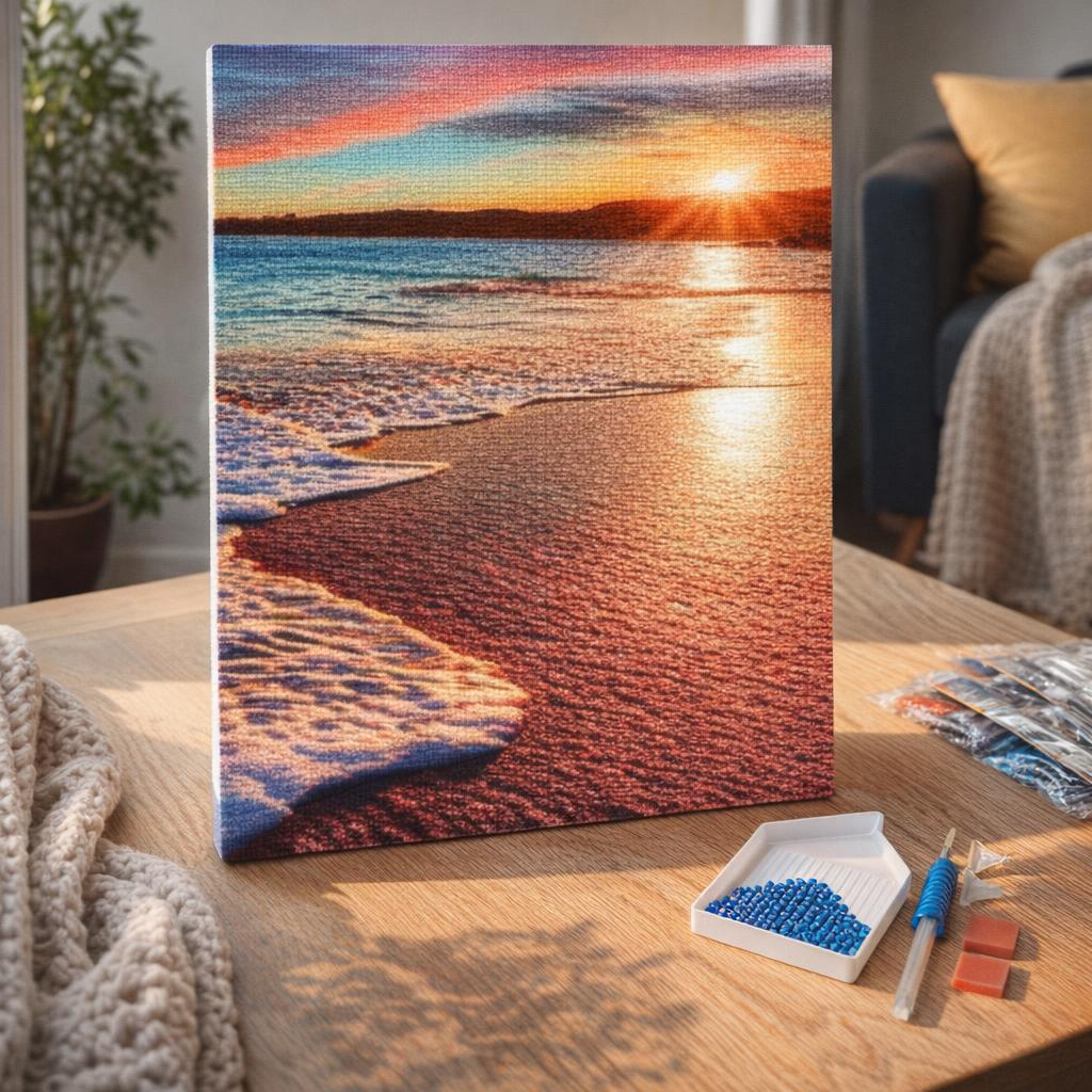 Broderie Diamant - Ecume à la Plage