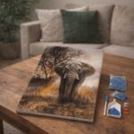 Broderie Diamant - Eléphant dans la Savane