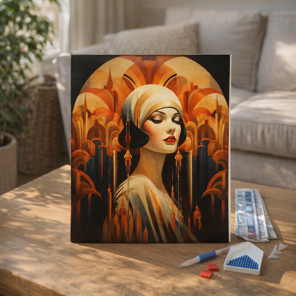 Broderie Diamant - Femme Art Déco