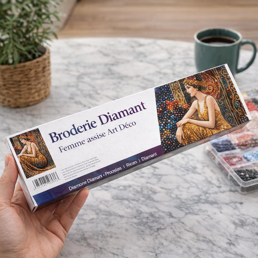 Broderie Diamant - Femme assise Art Déco