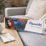 Broderie Diamant - Femme au foulard rouge