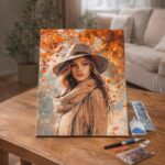 Broderie Diamant - Femme dans le vent d'Automne