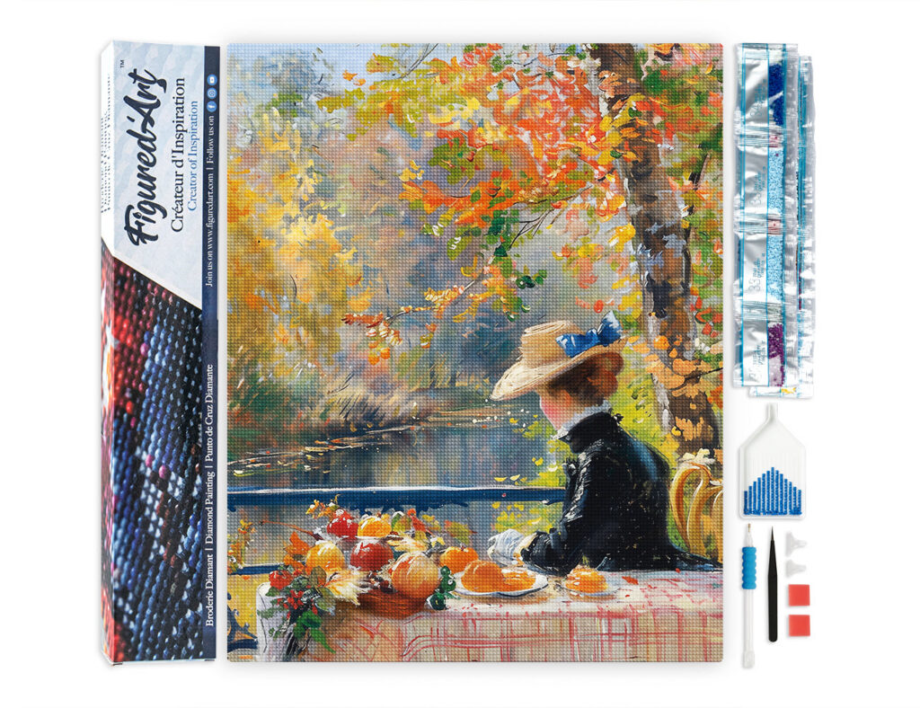 Broderie Diamant - Femme en Automne inspirée de Renoir