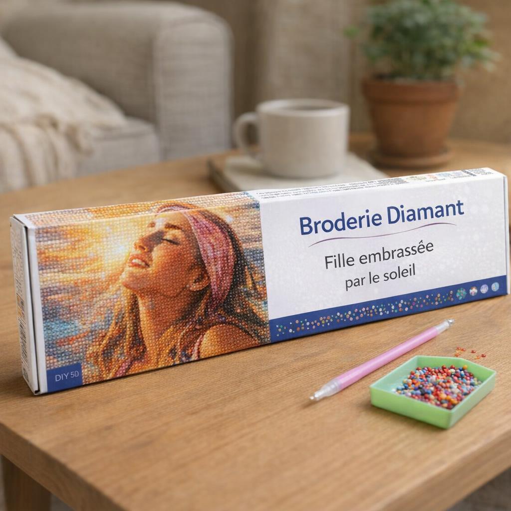 Broderie Diamant - Fille embrassée par le soleil