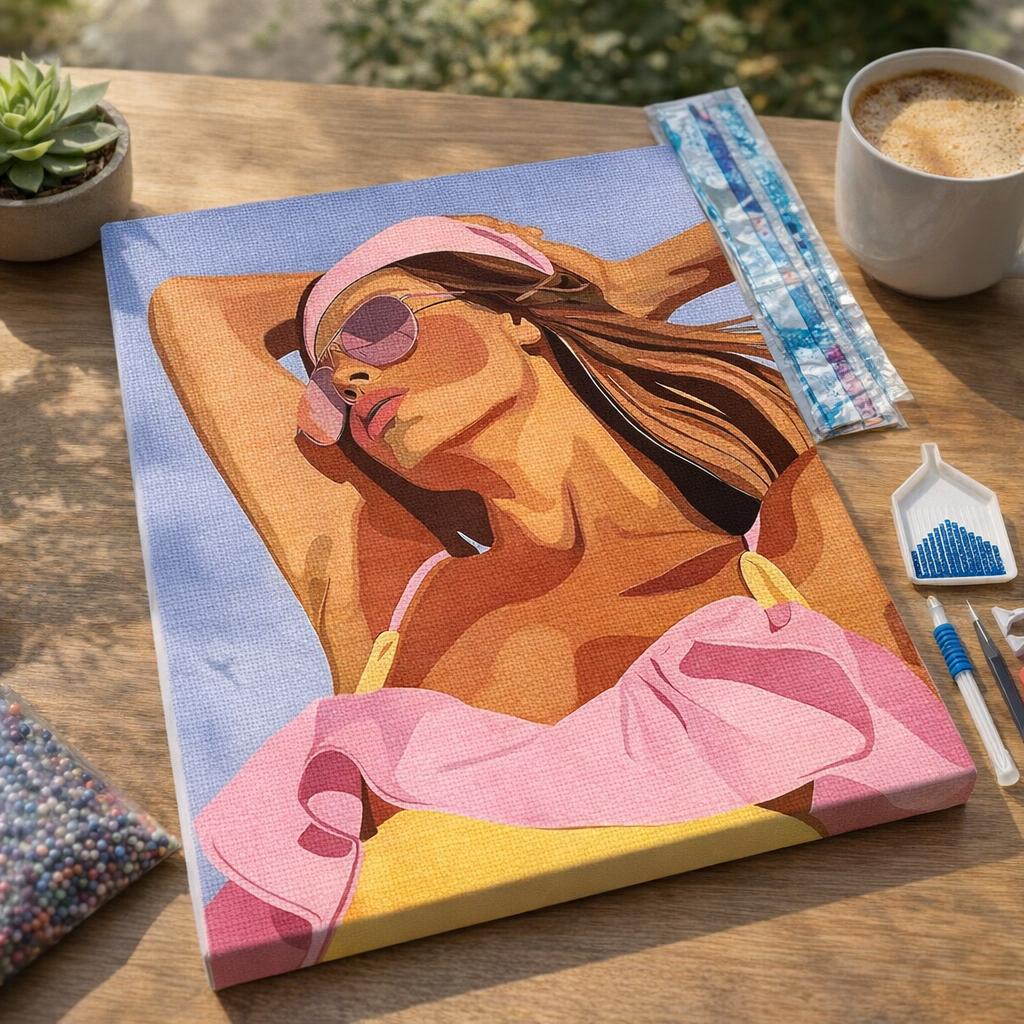 Broderie Diamant - Femme sous la Pluie