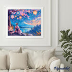 Broderie Diamant - Geisha, Lanternes et Mont Fuji