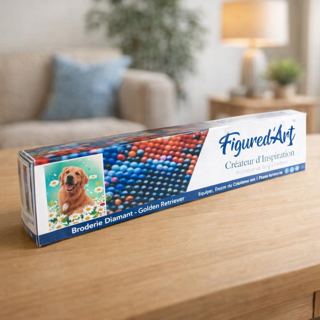 Broderie Diamant - Golden Retriever