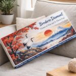 Broderie Diamant - Grues et Vue sur le Mont Fuji