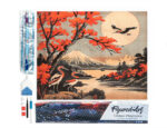 Broderie Diamant - Grues et Vue sur le Mont Fuji