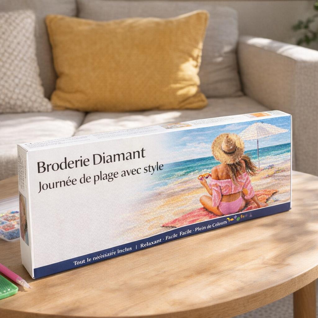 Broderie Diamant - Journée de plage avec style