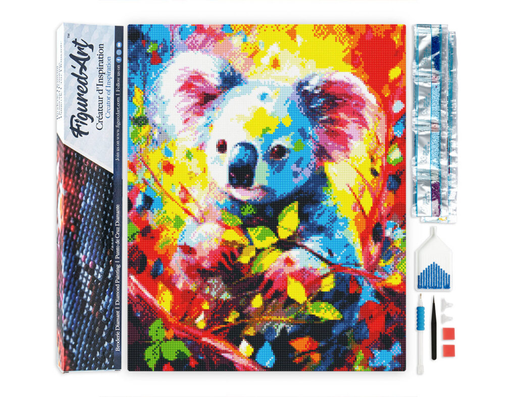 Broderie Diamant - Koala Coloré Abstrait