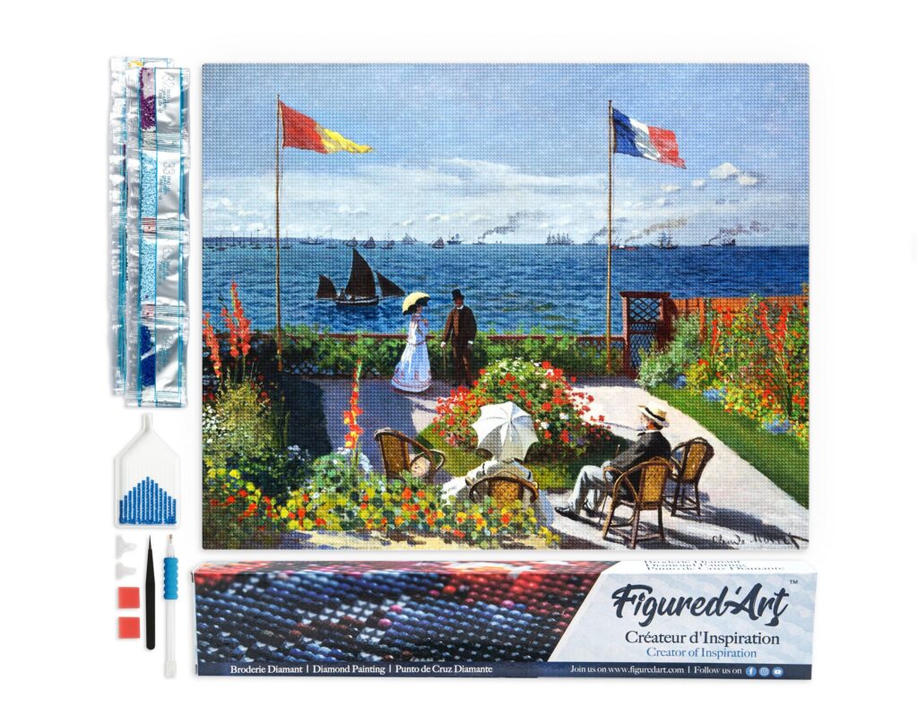 Broderie Diamant - La terrasse à Sainte-Adresse - Monet