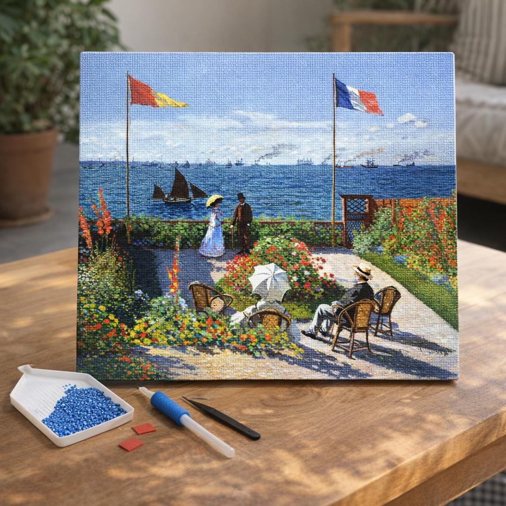 Broderie Diamant - La terrasse à Sainte-Adresse - Monet
