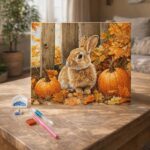 Broderie Diamant - Lapin et citrouilles