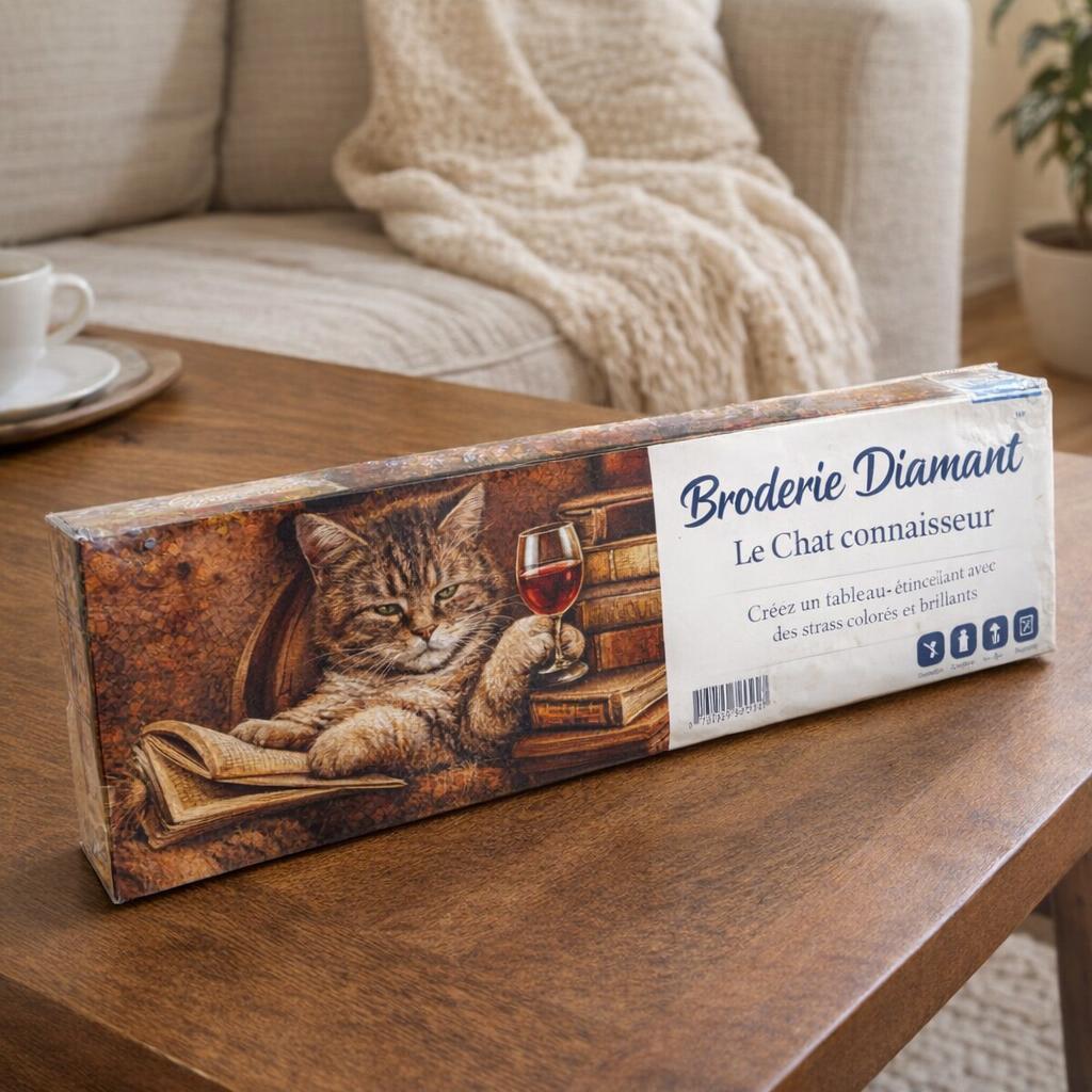 Broderie Diamant - Le Chat connaisseur