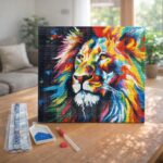 Broderie Diamant - Lion Coloré Abstrait