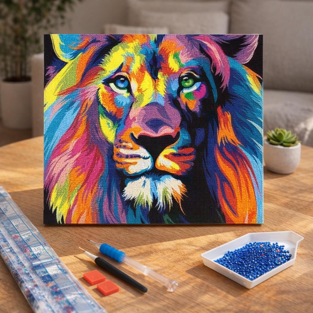 Broderie Diamant - Lion Pop Art