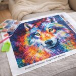 Broderie Diamant - Loup Coloré Abstrait